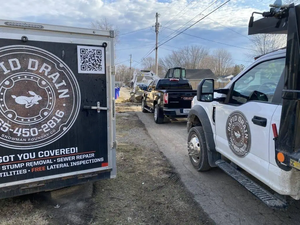 Rapid Drain company truck in Lafayette, IN